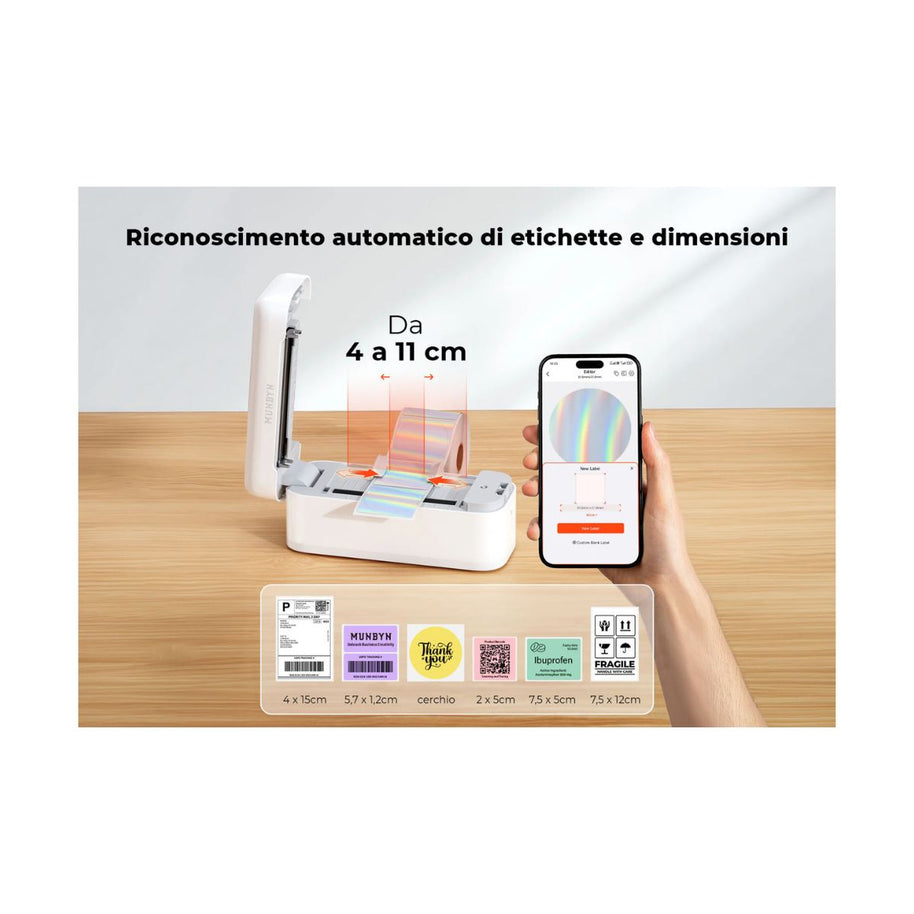 Munbyn Realwriter 402B Stampante termica per Etichette con Bluetooth