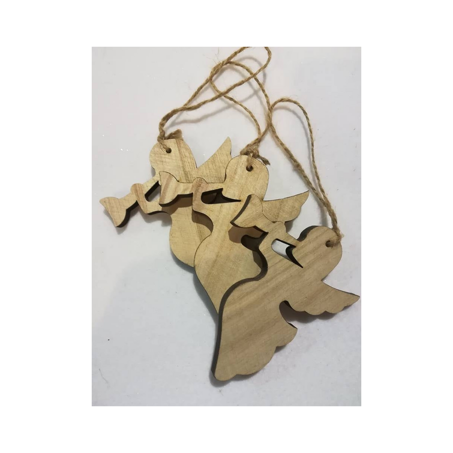 Angelo musicista in legno