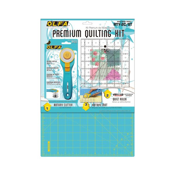 OLFA RTY-2C / STQR-RC Tappetino + taglierina rotante + righello.