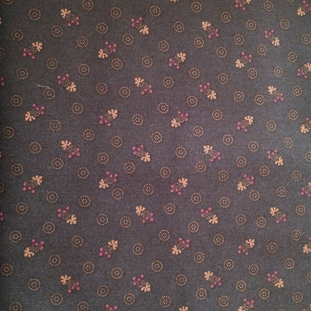 Tessuto di Cotone Americano Fiorellini bordeaux