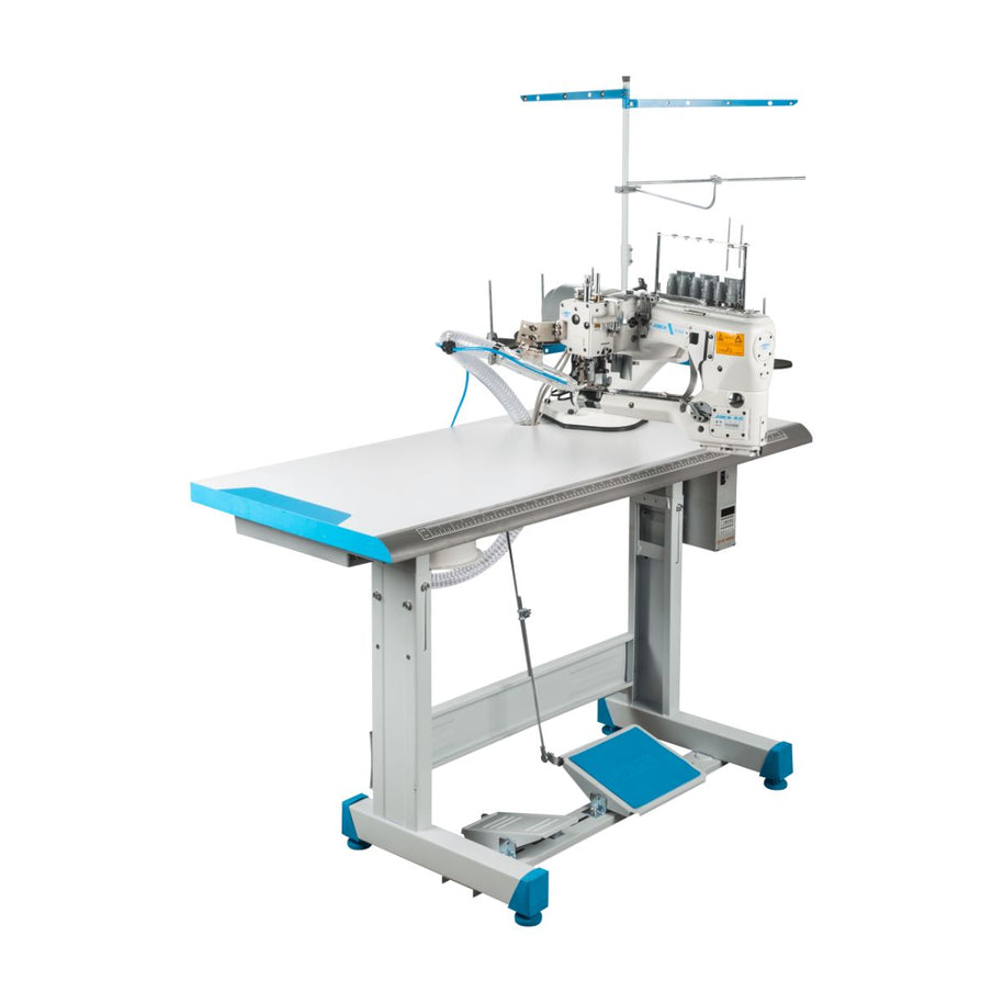 Jack 8740C Macchina 4 Aghi 6 fili Braccio Rovescio con Punto di Copertura con tavolo