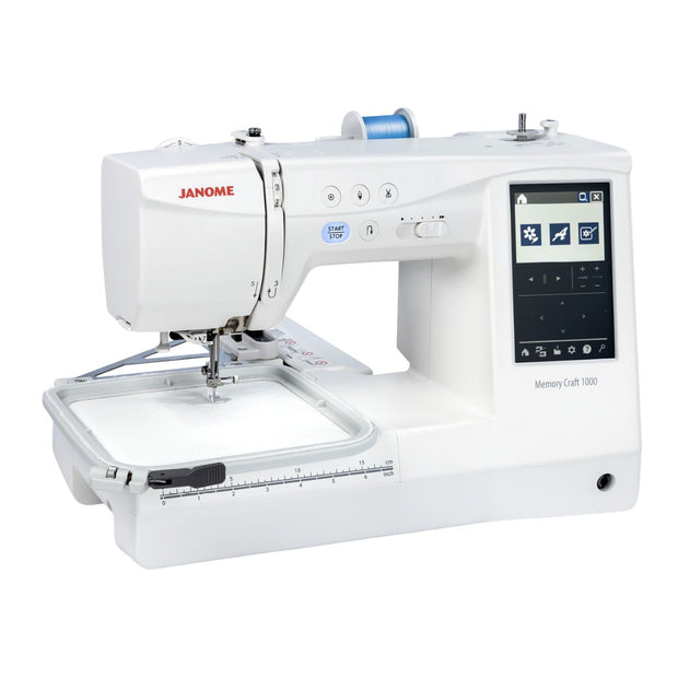 Macchina per cucire e ricamare Janome Memory Craft MC1000 assetto ricamo