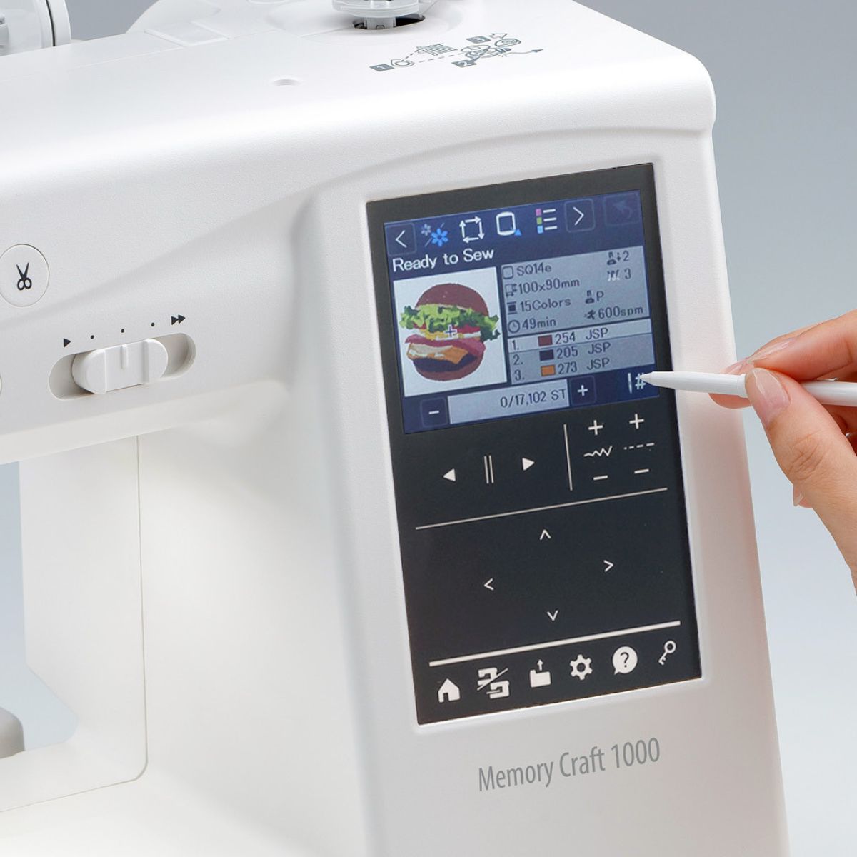 Macchina per cucire e ricamare Janome Memory Craft MC1000 display touchscreen