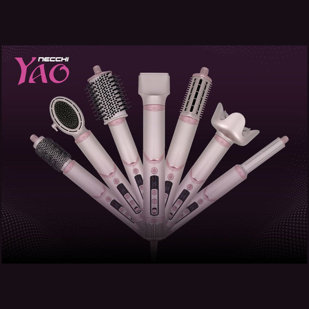 Necchi YAO Multistyler al Plasma phon professionale 8 in 1 accessori montat sul phon