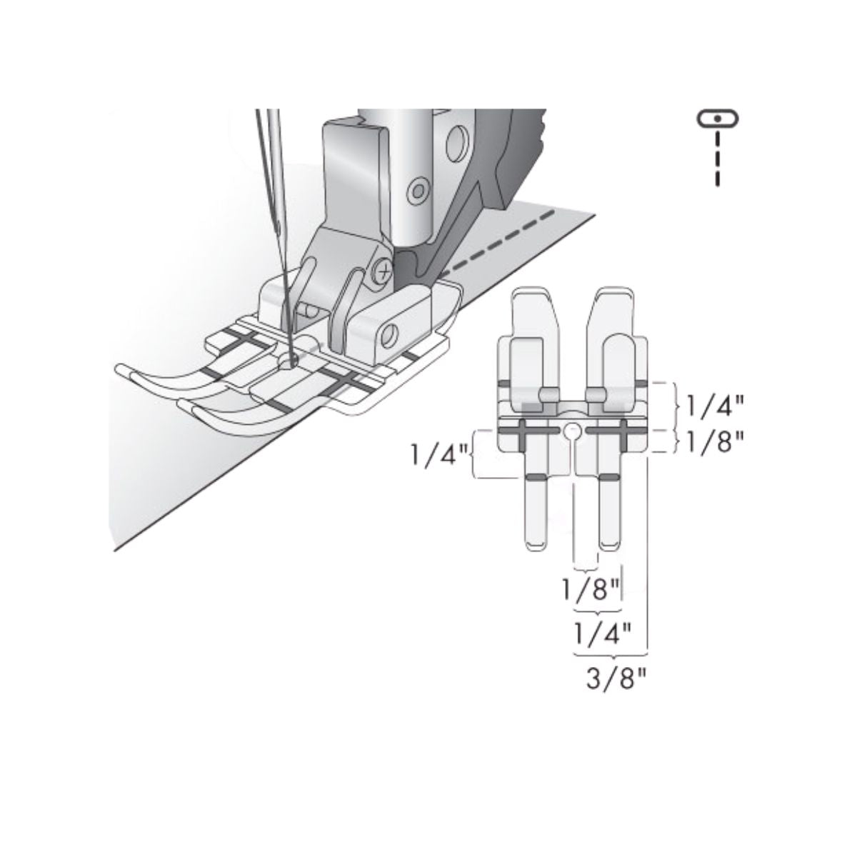 Pfaff Piedino Trasparente per Quilt 6mm con sistema IDT