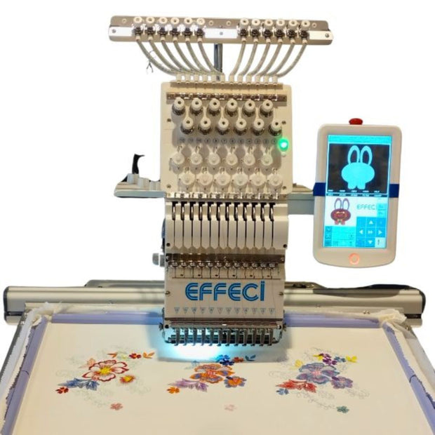 Ricamatrice Industriale EFFECI 1201M con Sostegno Incluso esempio ricamo su telaio 40x60 incluso