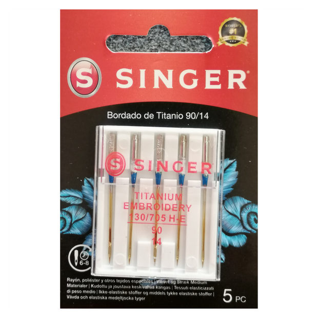 Aghi Singer da ricamo in titanio n.90