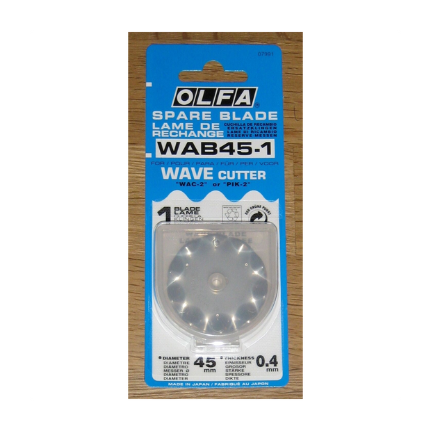 Olfa Lama di ricambio ad Onde larghe per Cutter da 45mm