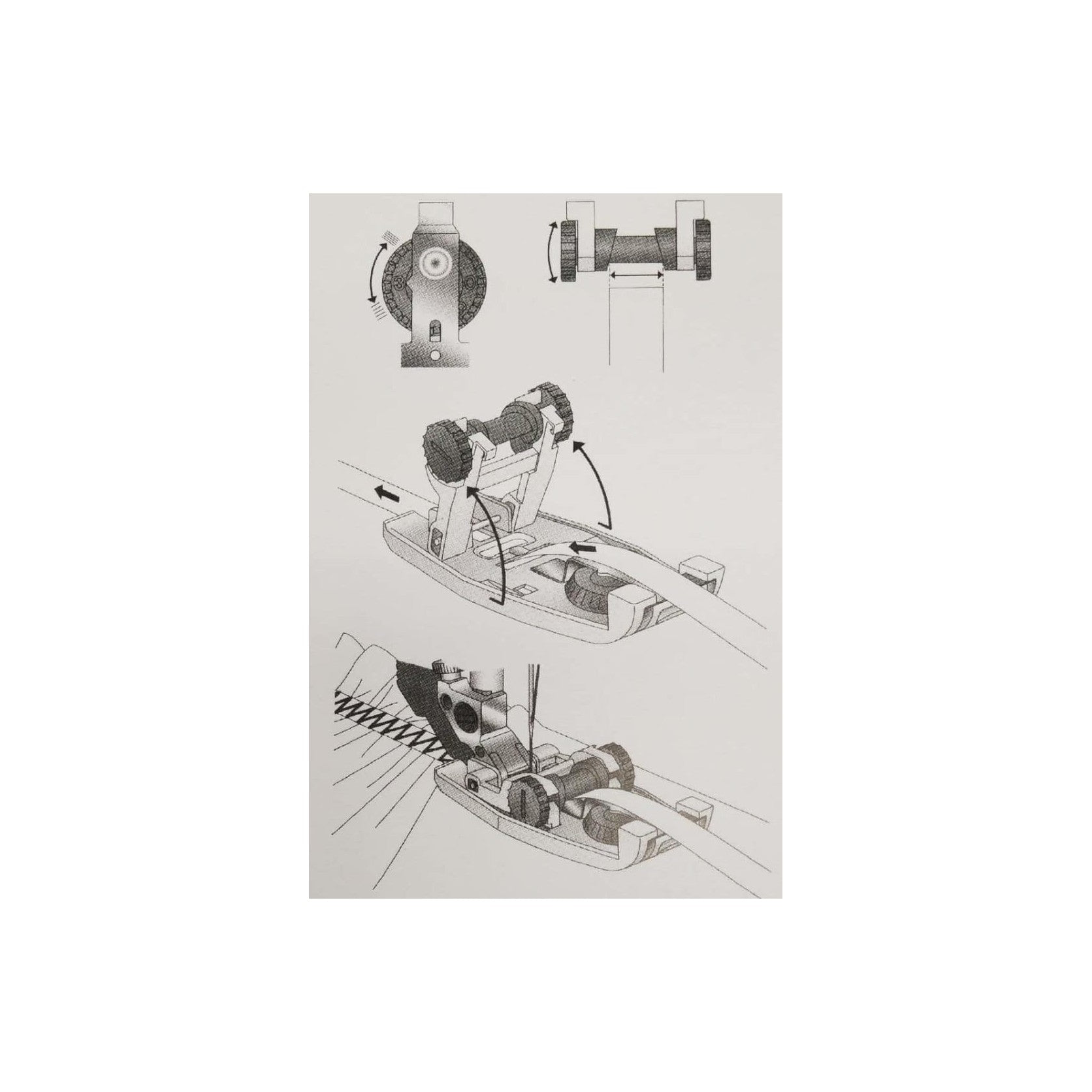 Piedino per elastici con sistema idt Pfaff