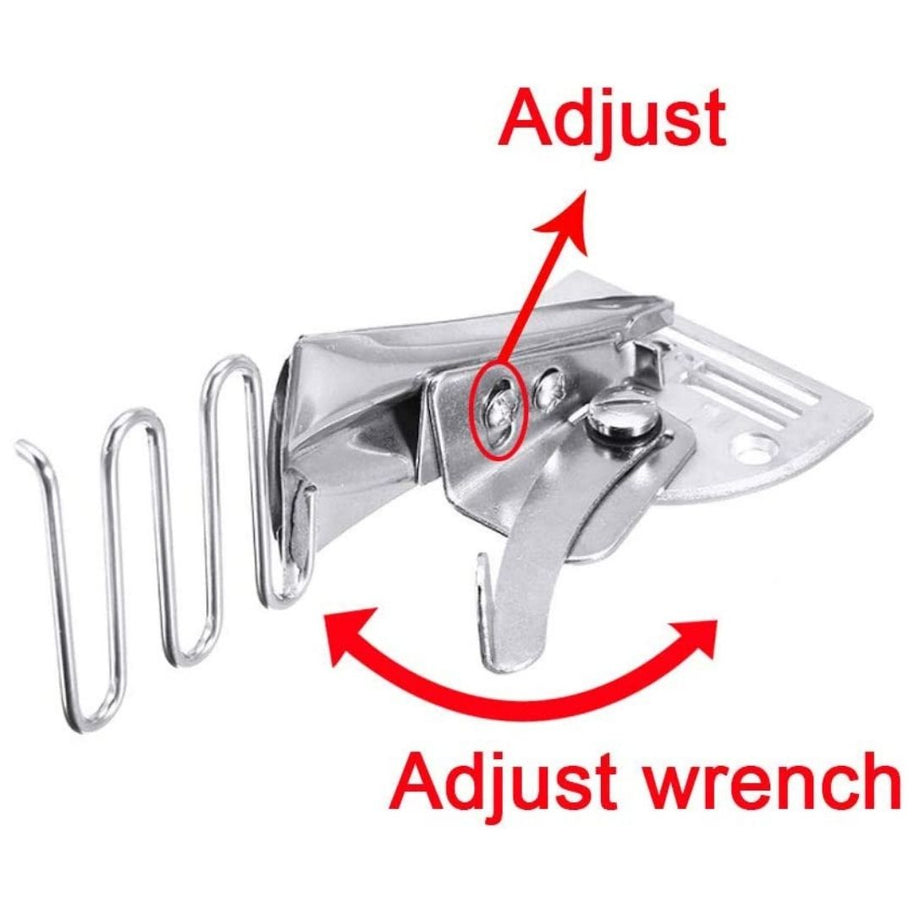 Bordatore piegatore per macchina industriale con griffa e piedino leva di regolazione
