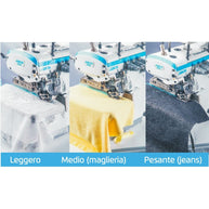 Jack E4S Tagliacuci Professionale 5 Fili Distanza aghi 5mm completa di Tavolo