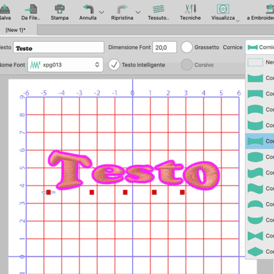 Necchi Software DRAWings XII ESSENTIAL editor testo