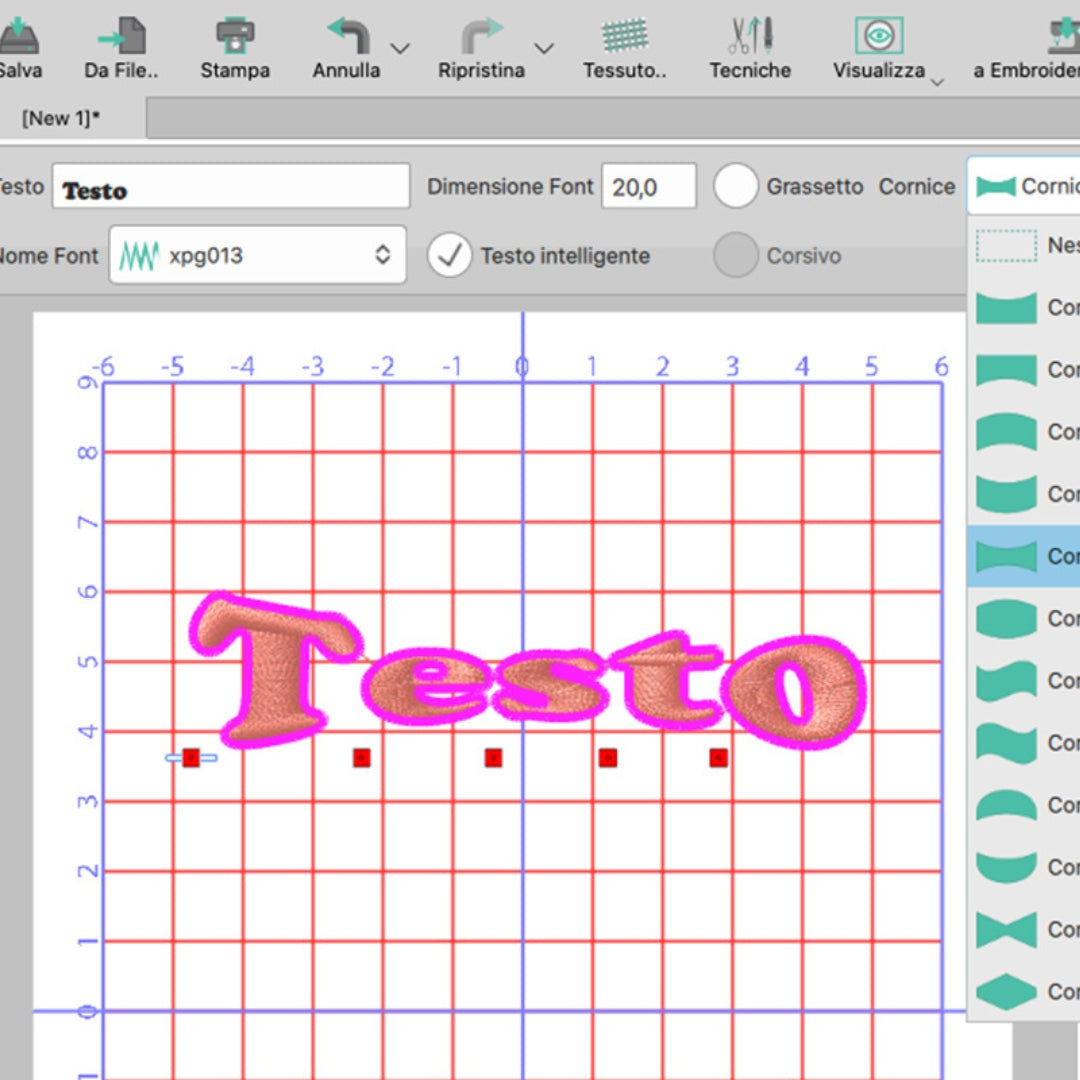 Necchi Software DRAWings XII ESSENTIAL editor testo
