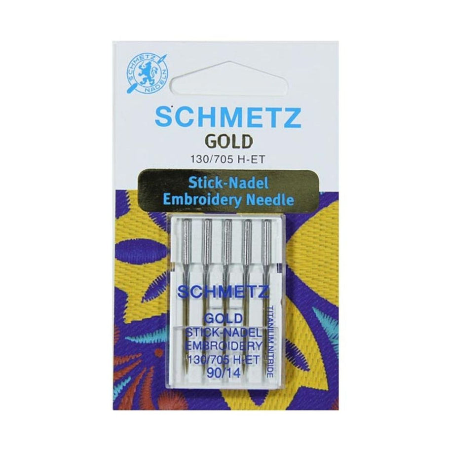 Aghi Schmetz Gold da ricamo in titanio n.90