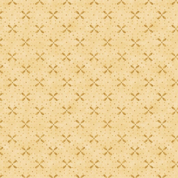 Tessuto di Cotone Americano Fantasia micro decoro su fondo beige
