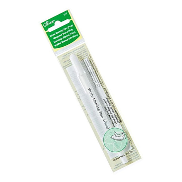 Penna bianca evanescente a caldo per tessuti a punta fine Clover art. n. 517