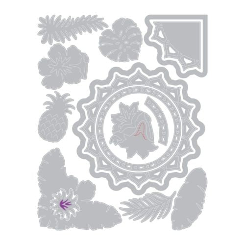 Sizzix Fustella Thinlits 663576 Elementi Tropicali