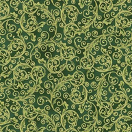 Tessuto di Cotone Americano Fantasia verde e oro