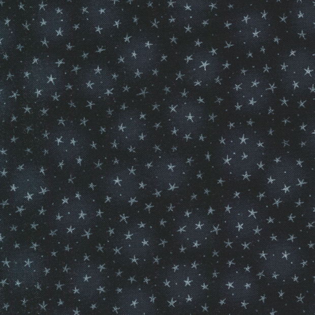 Tessuto di Cotone Americano Fantasia stelline su fondo nero